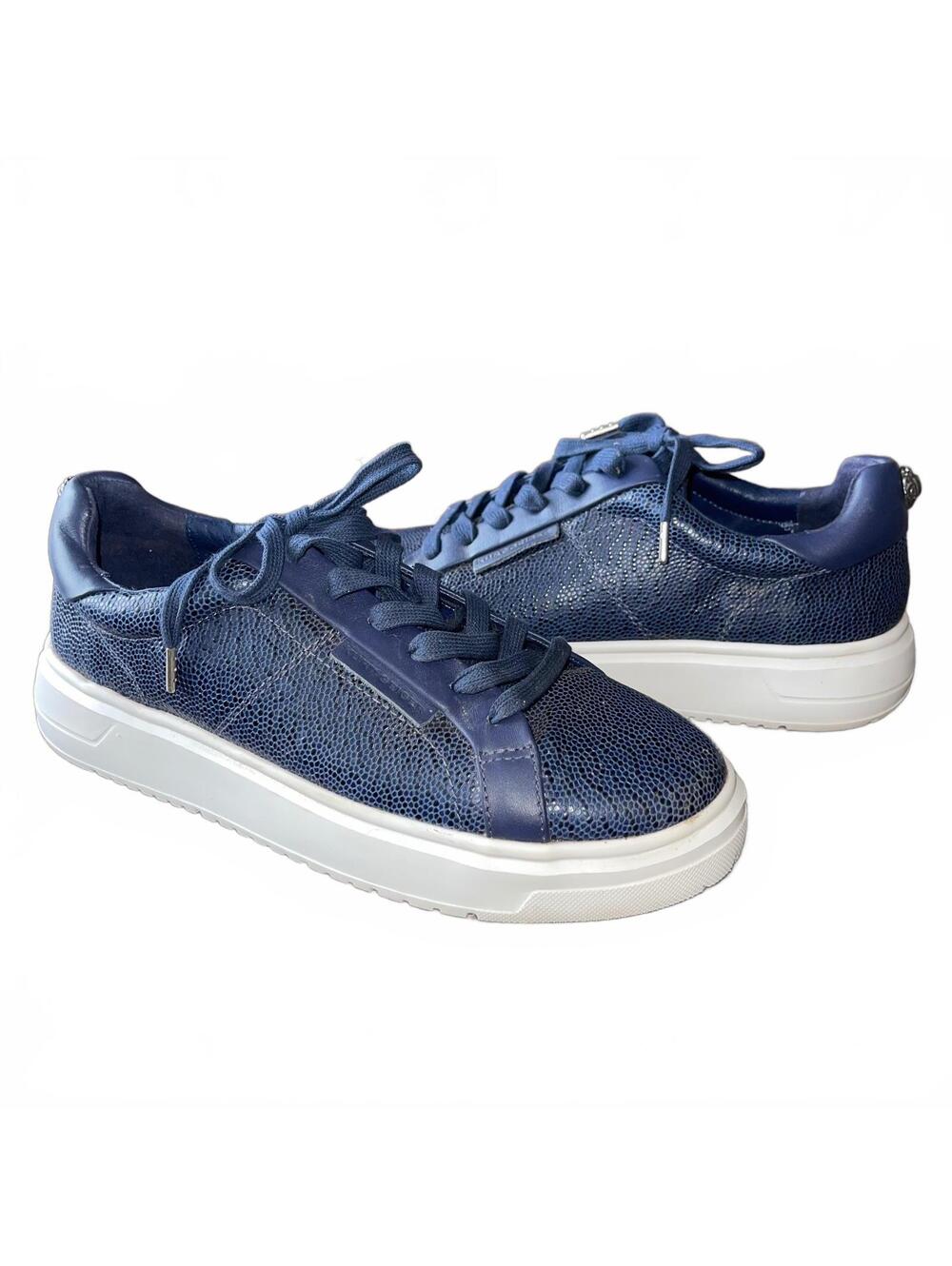 Kurt Geiger London Laney Sneaker 41 US 10 Navy Blue Leather Upper Mens
